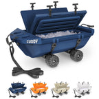 Cuddy Crawler Cooler with Wheels - 40 QT Amphibious Floating Cooler and Dry Storage Vessel - Navy