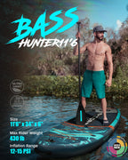 Myboat 11'6  34  6 Extra Wide Inflatable Paddle Board, Stand Up Paddle Board For Fishing, Sup Board With 3 Removable Fins, Dual