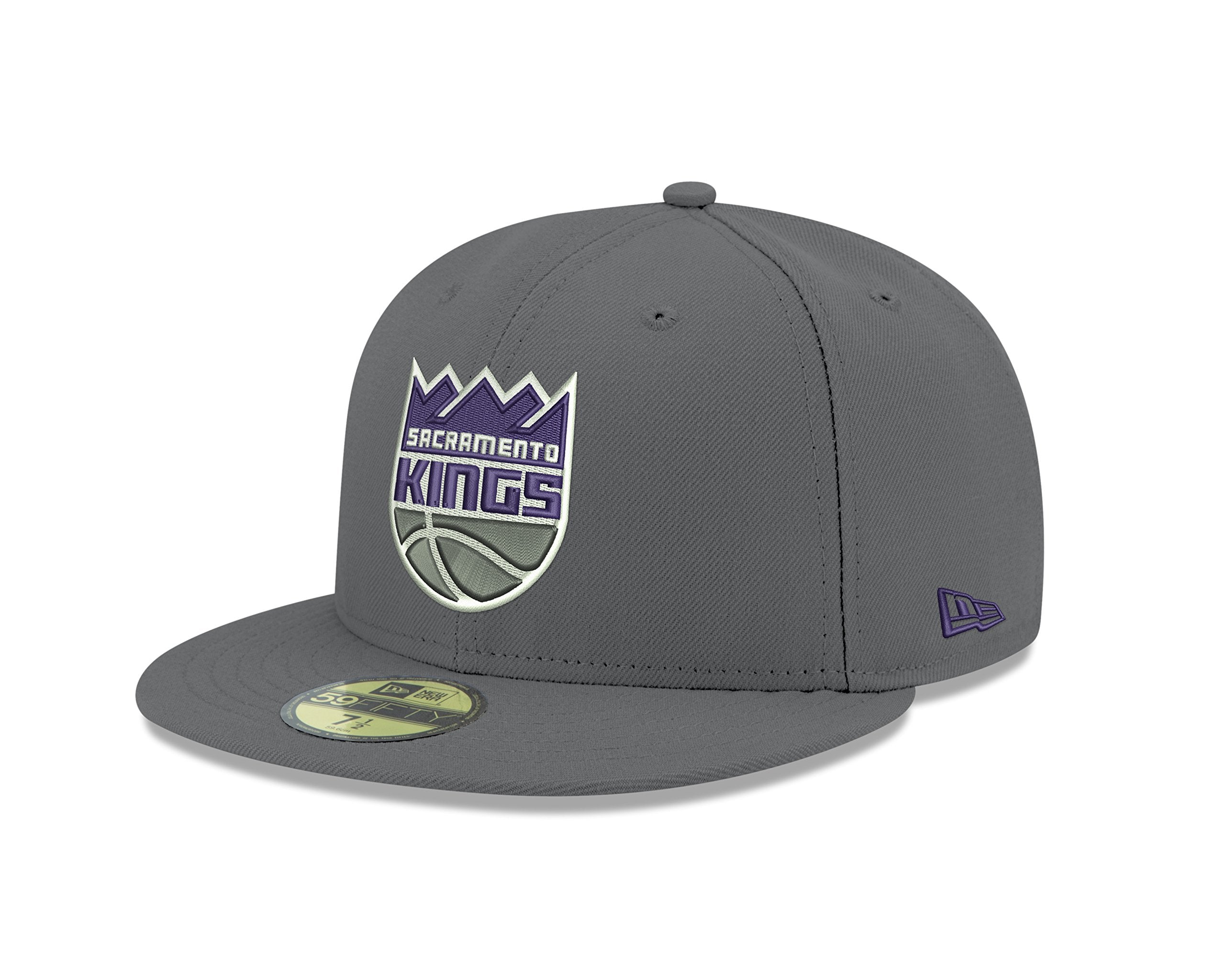 New Era NBA Sacramento Kings Mens Official 59FIFTY Fitted Cap, 6.875, Graphite