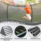 Liyarya 14FT Trampoline for Kids/Adults - Outdoor Trampolines with Enclosure Net Curved Poles and Ladder, Heavy Duty Trampoline