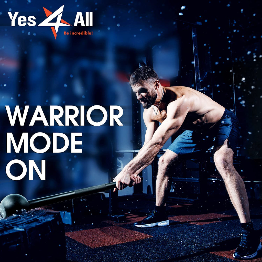 Yes4All Steel Mace Bell For Strength Training, Shoulder, Grips & Forearms Workouts - 15 Pounds
