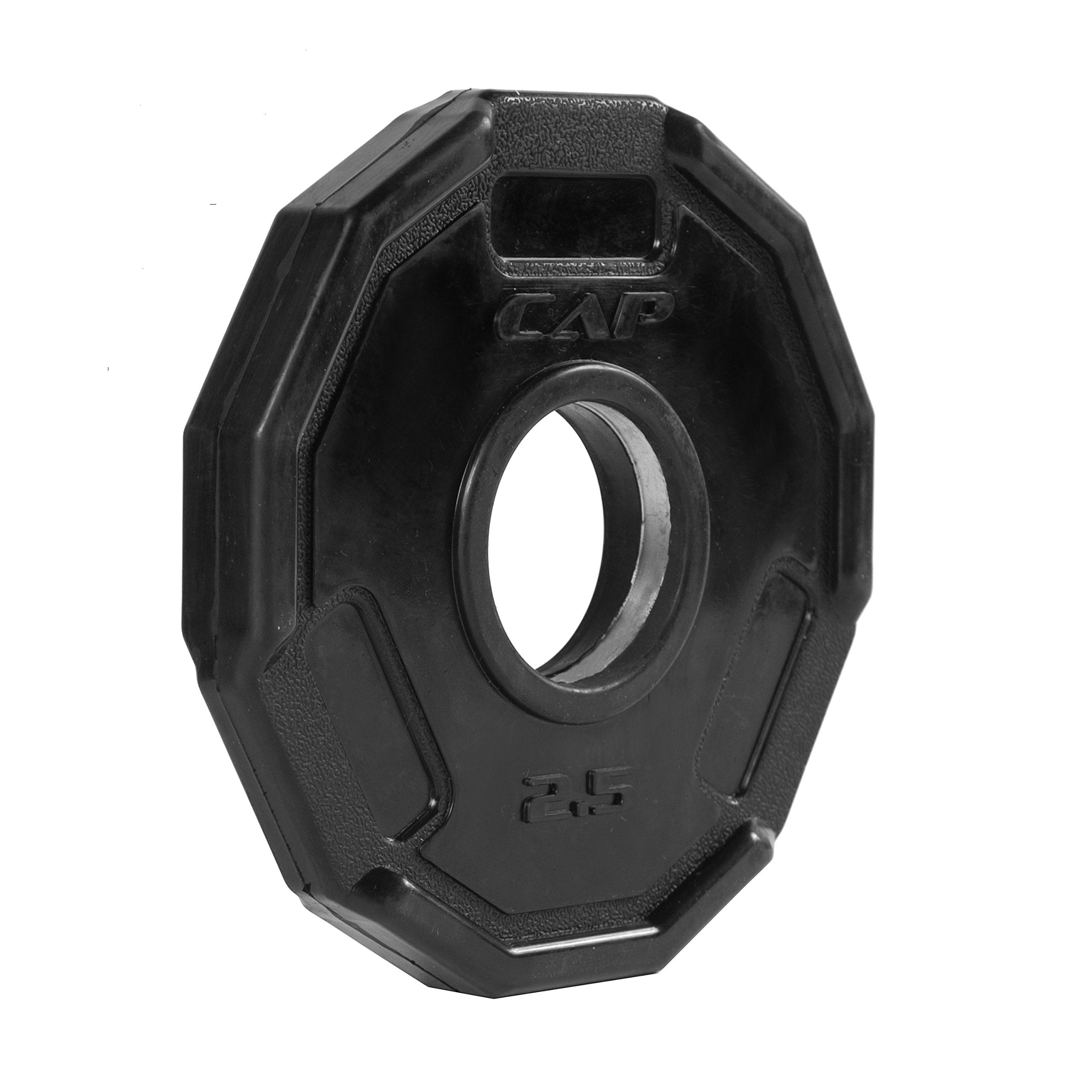 Cap Barbell 12-Sided Rubber Olympic Grip Weight Plates, Black, Single, 2.5 Pound
