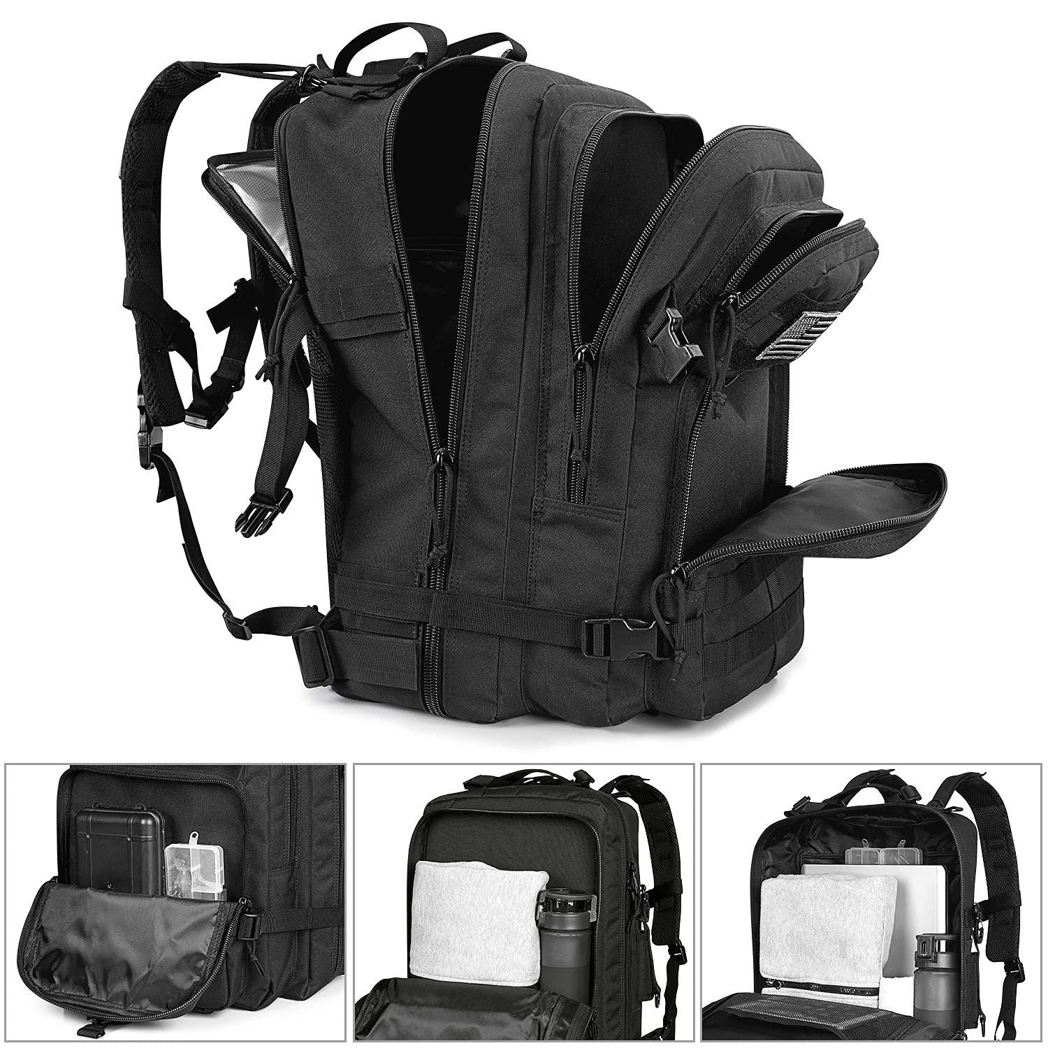 G4Free 50L Tactical Backpack 3 Day Assault Pack Outdoor Bug Out Bag Military Style For Trekking Camping Fishing Hiking