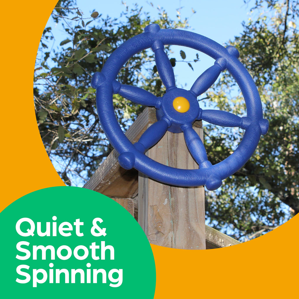 Jungle Gym Kingdom Pirate Ship Wheel For Kids - Toy Steering Wheel For Treehouse, Outdoor Playhouse, Backyard Playset Or Swing S