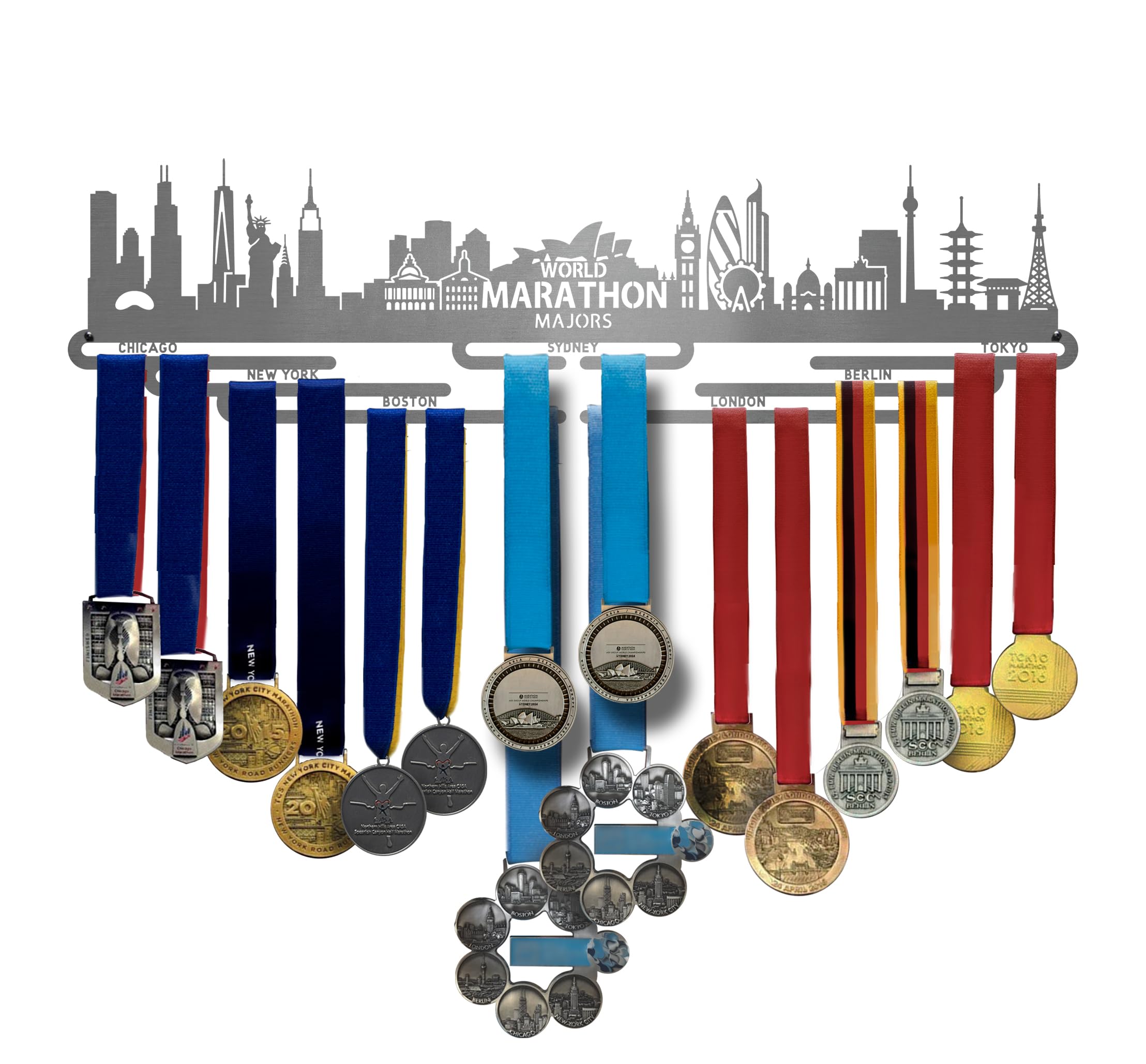 Allied Medal Hangers - World Marathon Majors Sydney (Cityscape) (24'' Wide With 8 Hang Bars) - Medal Hanger Holder Display Rack