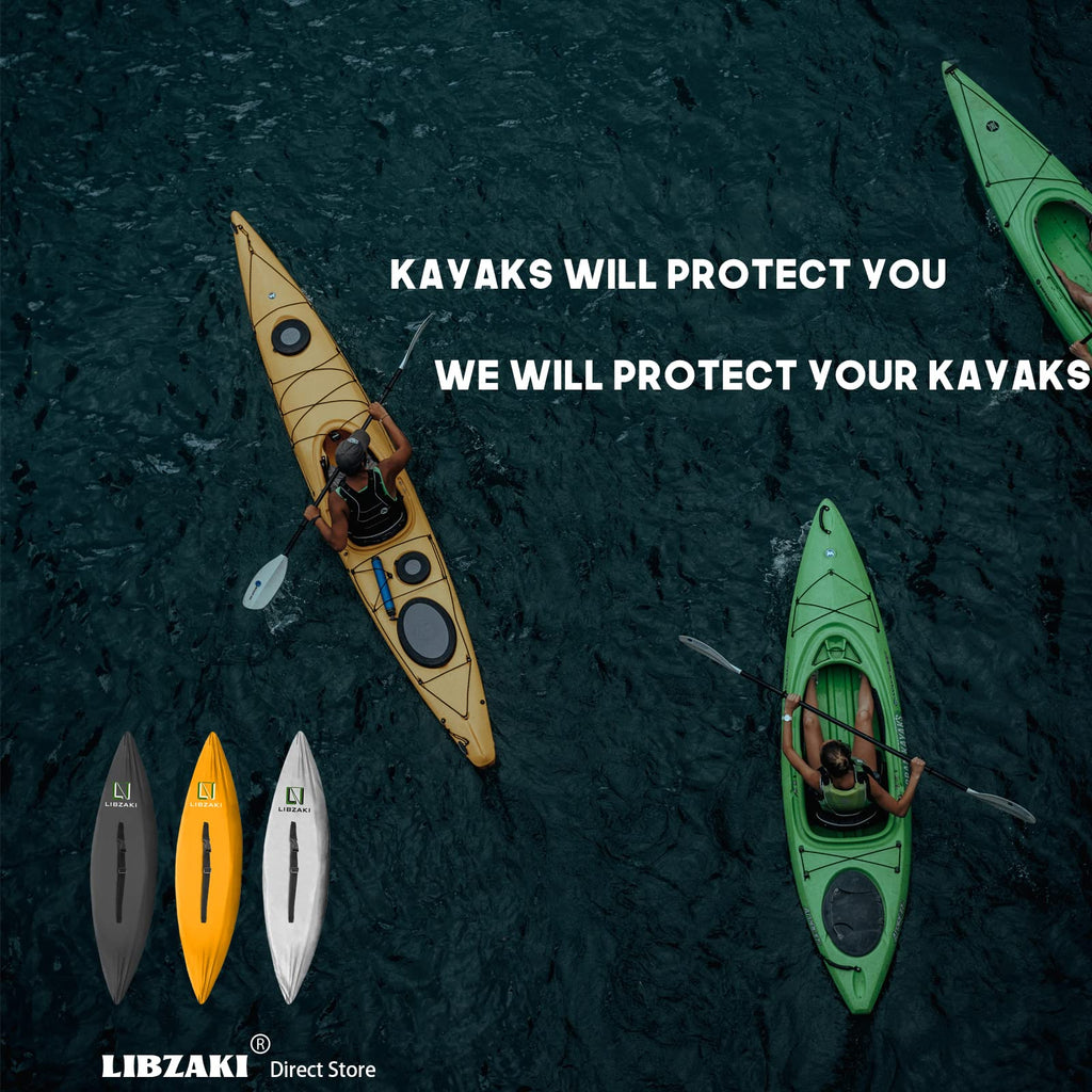 Libzaki 12.3-13.5Ft Kayak Cover Accessories, Waterproof & Uv Protection Sup Paddle Boards Cover For Indoor/Outdoor Storage-L-Bla
