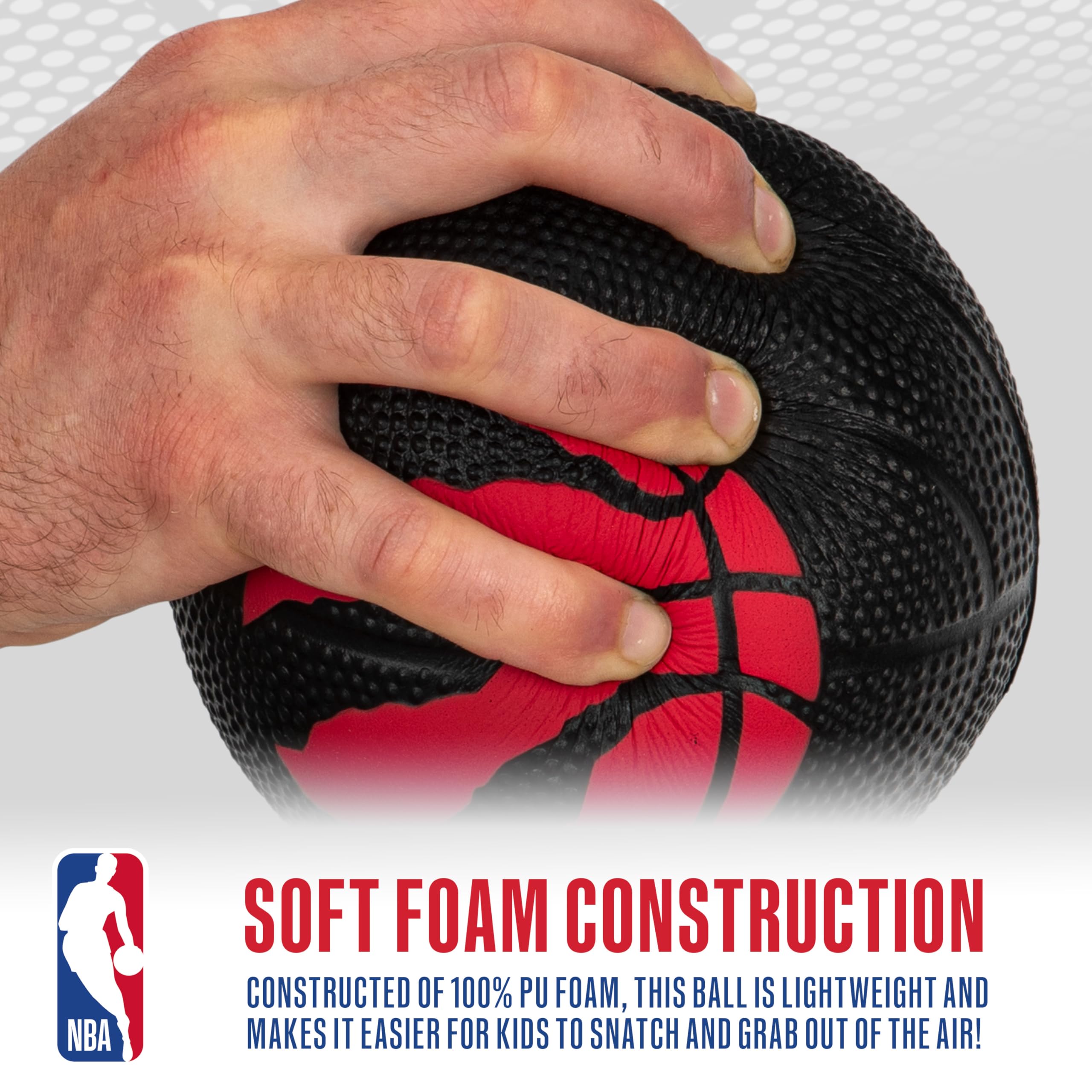 Franklin Sports Nba Toronto Raptors Mini Foam Basketball - Kids 5.5'' Inch Toy Basketball For Over The Door + Mini Indoor Hoops
