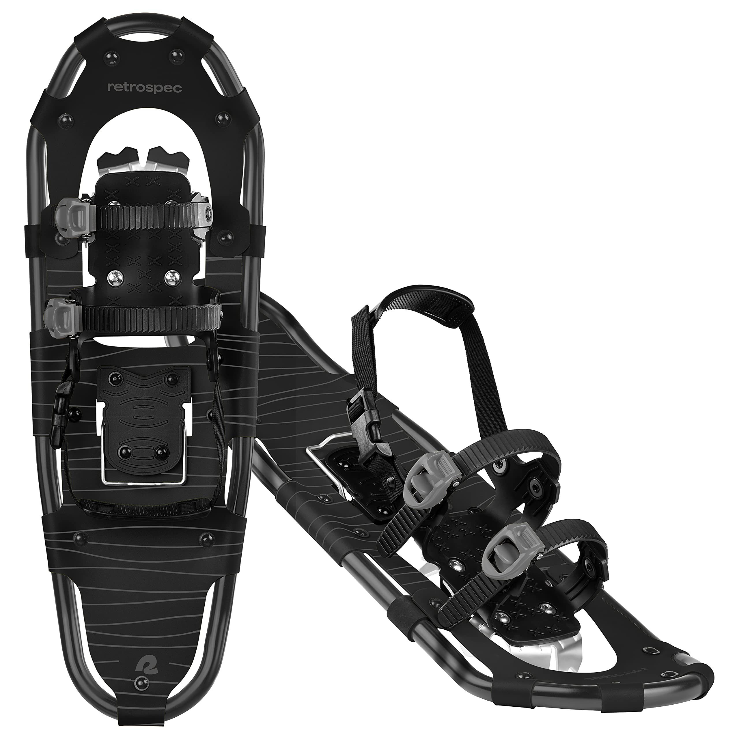 Retrospec Drifter Snowshoes for Women & Men - Lightweight Aluminum Frame Snow Shoes with Double Ratchet Binding System, Heel Lif