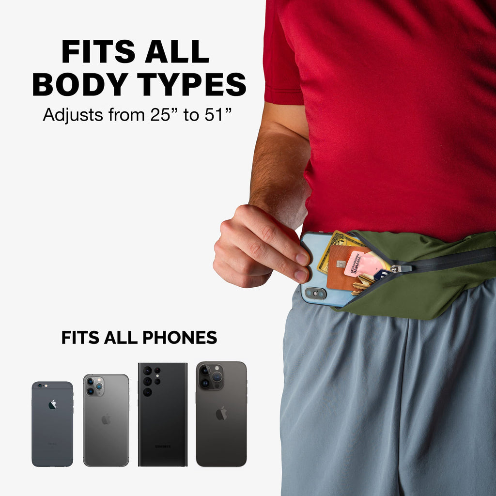 Slim Running Belt [Fits All Phones], Gifts For Runners Men And Women, Fanny Pack, Running Belt, Money Belt, Running Gear, Waist