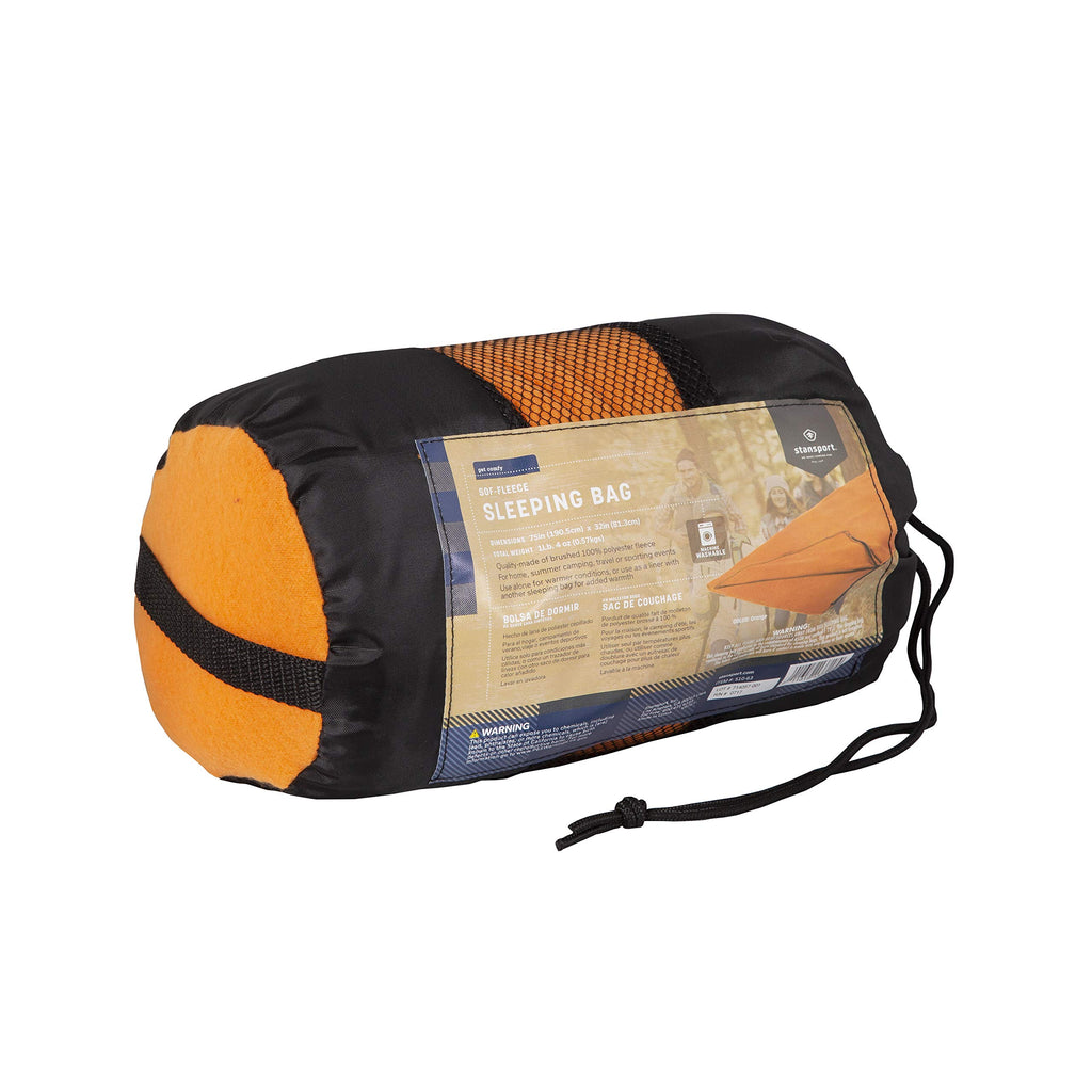 Stansport Fleece Sleeping Bag - Orange (510-63)