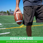 Gosports Combine Football 6 Pack - Regulation Size For High School And College - Official Composite Leather Balls