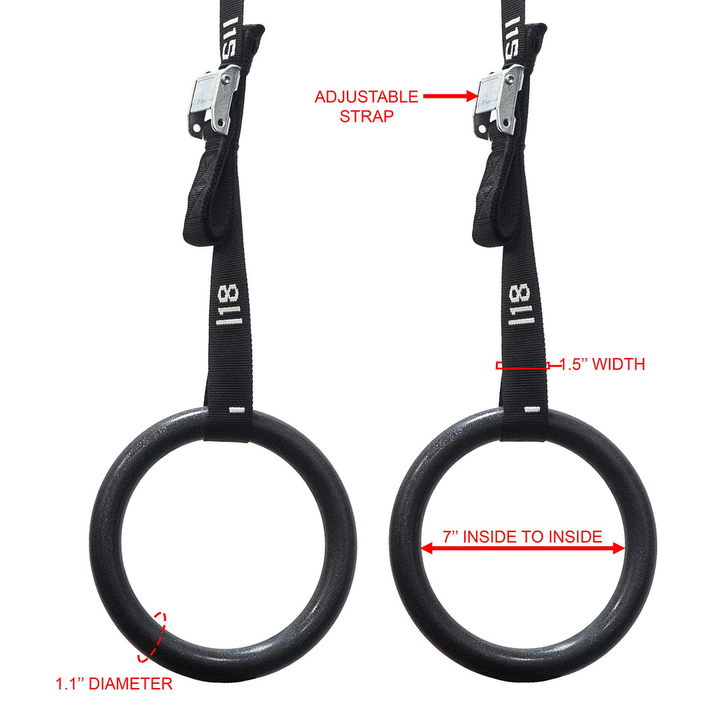 Valor Fitness Gra-2 Abs Plastic Gymnastic Rings With Adjustable Straps (Set Of 2) - Promotes Muscular Physique And Improves Perf