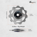 Impalapro Bike Set Of 2 Ceramic Jockey Wheels 11T - Derailleur Pulley - Jockey Wheel Shimano - Jockey Wheels 11 Speed - Pulley S