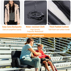Sportneer Stadium Seats with Back Support: 2.5 Thick Comfy Cushion 6 Adjustable Angle Bleacher Seat with Armrest - 2 Large Poc
