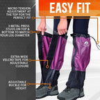 Pike Trail Adjustable Leg Gaiters - Lightweight, Waterproof - Leg Guards For Men & Women - Hiking Essentials Ideal For Hunting,