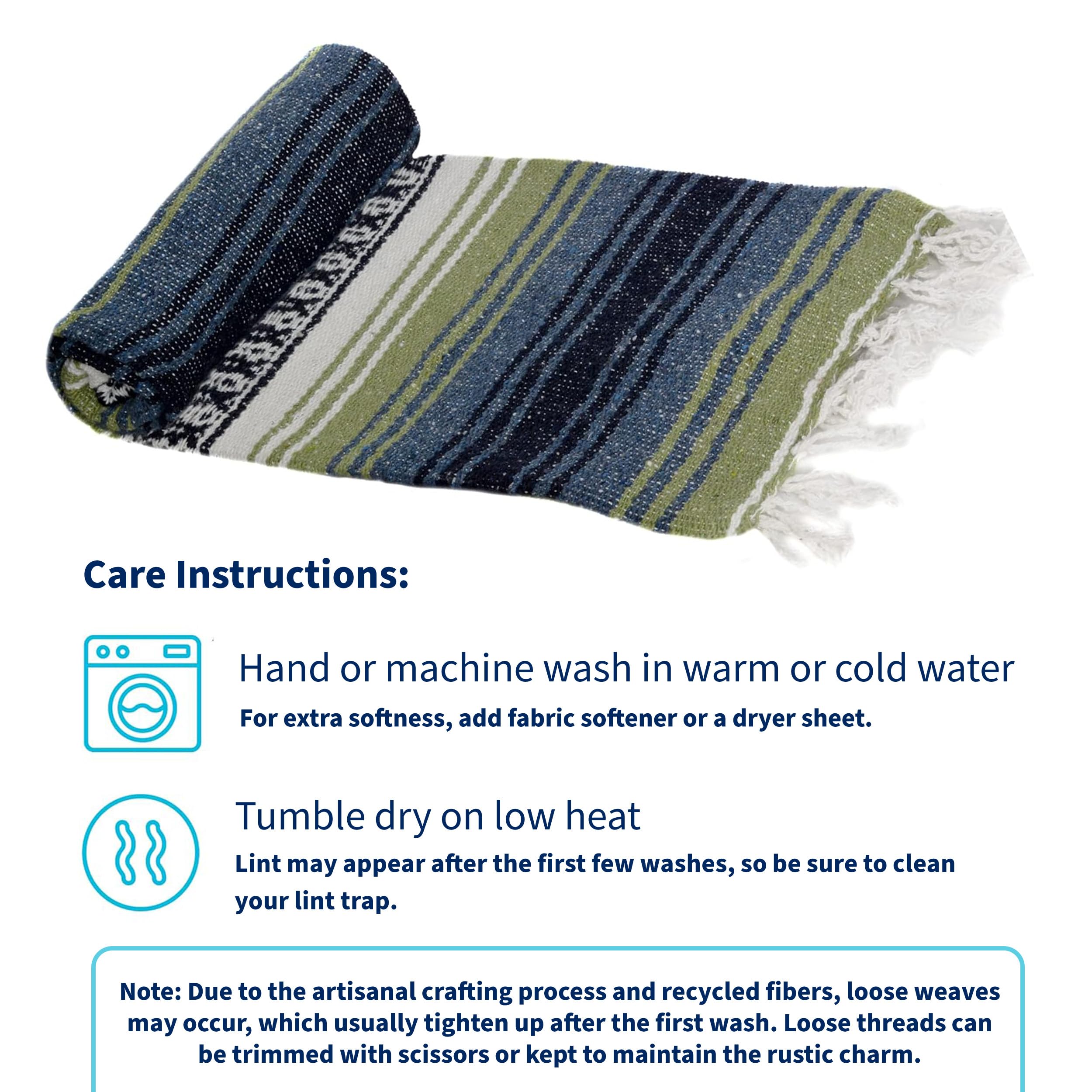 La Montana Mexican Blankets And Throws, 10 Pack, 74X50 - Made In Mexico, Lightweight Yoga Blanket For Schools, Studios, Outdoors