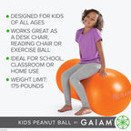 Gaiam Kids Active Seat Peanut Shaped Bounce Desk Chair -Exercise Yoga Balance Sitting Ball - Sensory Toys- Flexible Seating, Wig