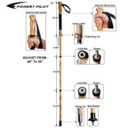 Forest Pilot Trekking Poles- 1-Pc Pack - Adjustable Hiking Or Walking Stick -Strong, Natural Beech Wood - Quick Adjust Flip-Lock
