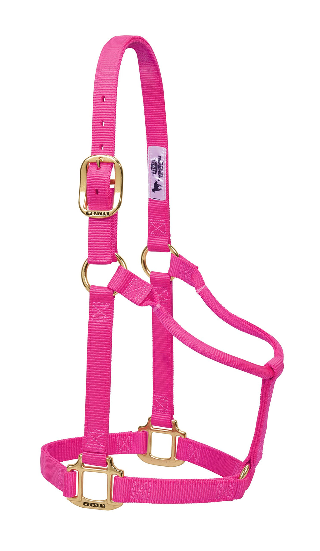 Weaver Leather Original Non-Adjustable Nylon Horse Halter, Yearling, Diva Pink