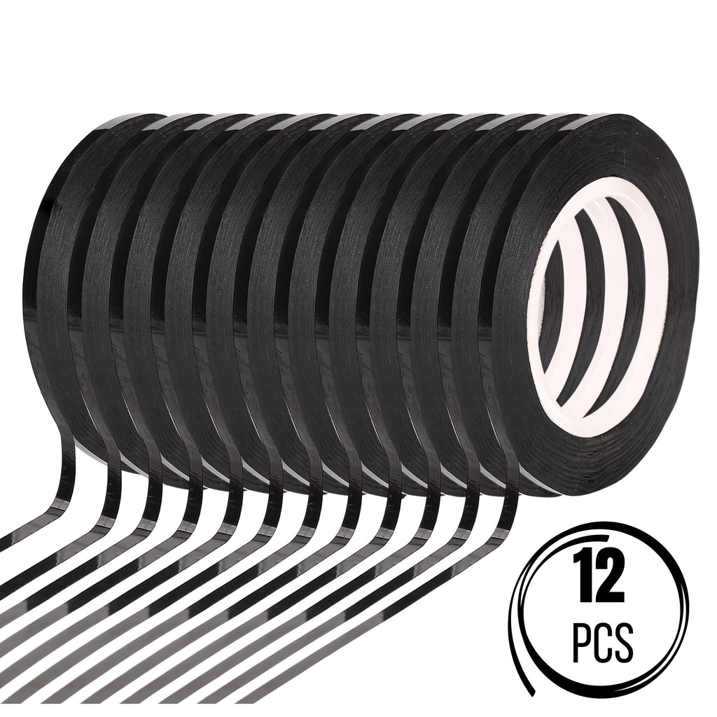 Mr Pen- Whiteboard Tape, 12 Pack, Black, Thin Tape For Dry Erase Board, Whiteboard Accessories, Dry Erase Board Accessories, Str