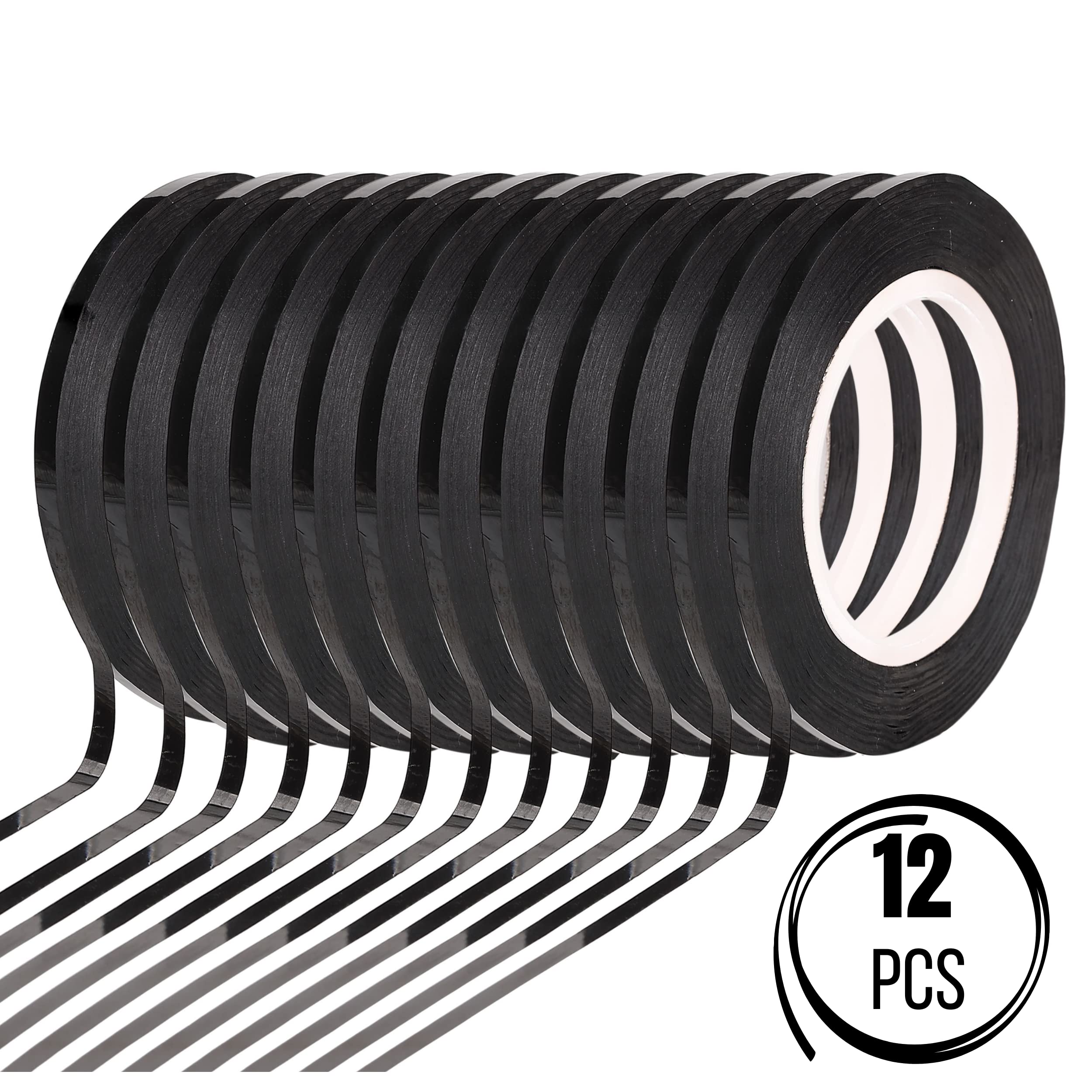 Mr Pen- Whiteboard Tape, 12 Pack, Black, Thin Tape For Dry Erase Board, Whiteboard Accessories, Dry Erase Board Accessories, Str