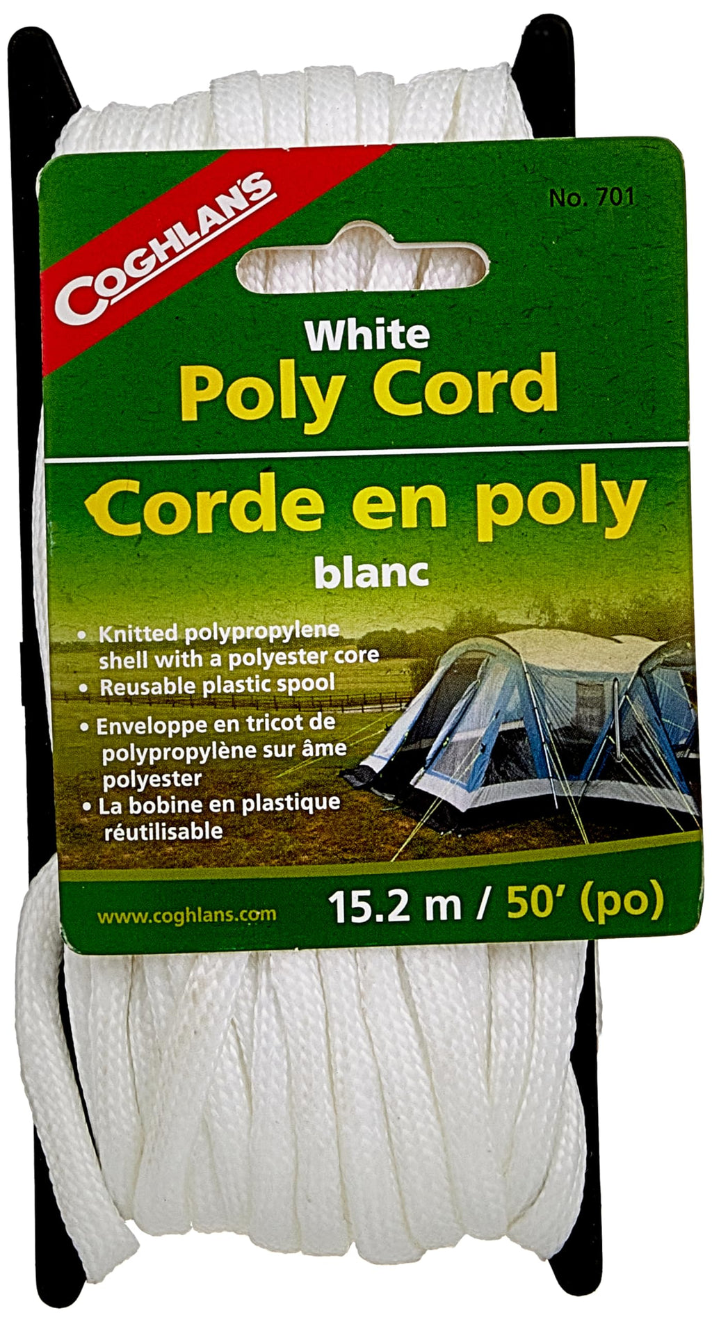 Coghlan'S Braided Nylon Poly Cord, 50-Feet, White