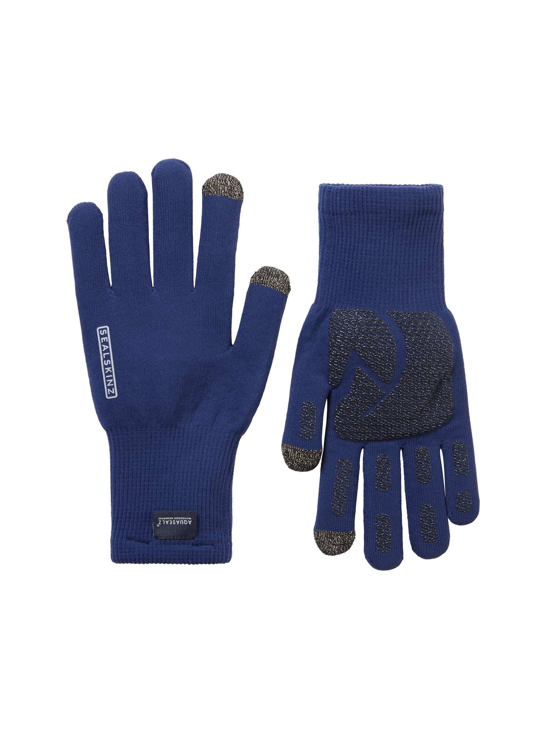 SEALSKINZ Anmer Waterproof All Weather Ultra Grip Knitted Glove, Dark Blue, L