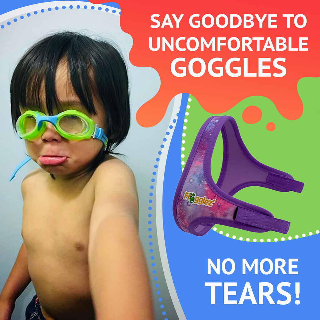 Frogglez Kids Swim Goggle Patented Comfort Strap Only Fits Most Goggles | No Hair Pulling | Recommended By Olympic Swimmers (Pur