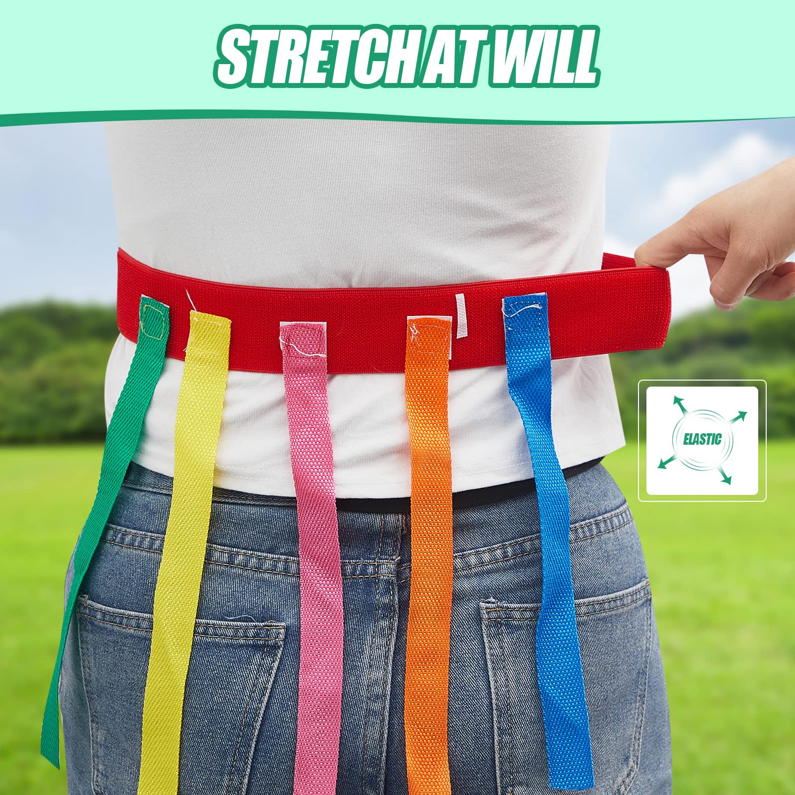 Wettarn 8 Pcs Catch Tail Game Belt Set Field Day Games Catching Equipment For Adults And Kids Ideal For Family Gatherings Parks