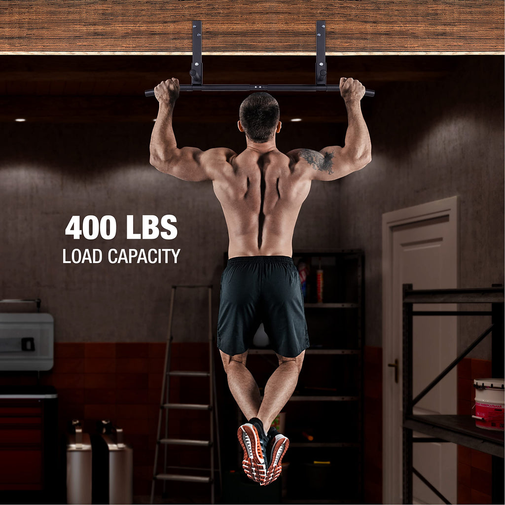 Amstaff Fitness Joist Mount Pull Up Bar, Ceiling Mounted Chin Up Bar For Home Gym, Crossfit, Beam, Rafter - Heavy Duty, Multi Gr