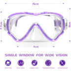 Seago Swimming Mask Swim Diving Scuba Mask Snorkel Gear for Kids Boys Girls Youth, Anti-Fog 180 Panoramic View Soft Silicone Ski