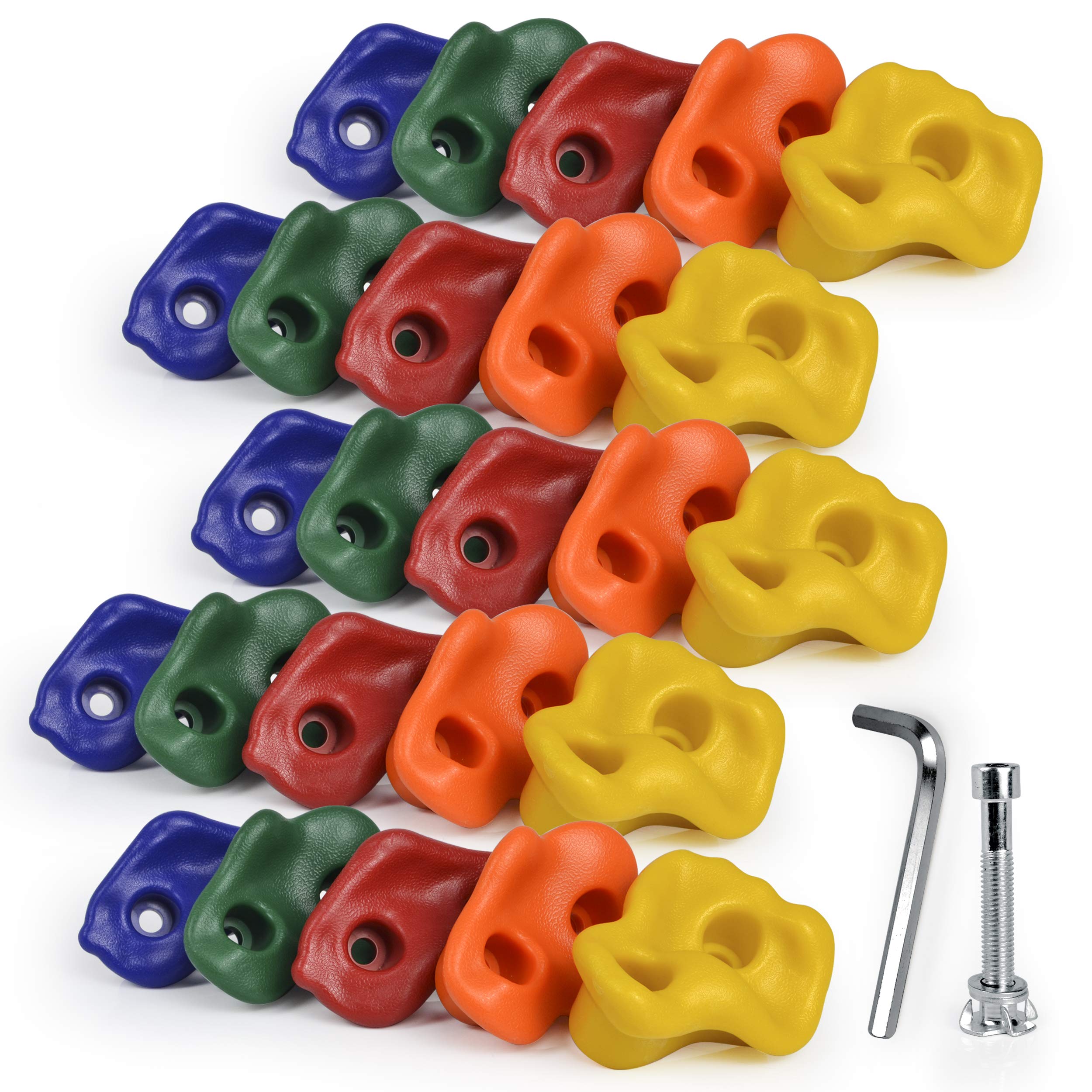 SSBRIGHT Sets of 25 Multi-Colored Kids&Adults Large Rock Climbing Holds Climbing Rocks for Outdoor Indoor Home Playground DIY Cl