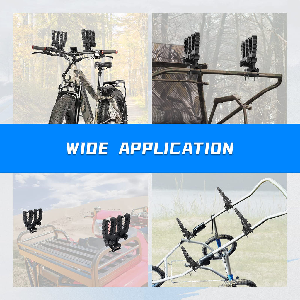 Kemimoto Double Tool Holder For Atv, Tool Mount For Atv, Bow Rack Tool Grips With Rubber Straps Compatible With Hunting Bike Mob