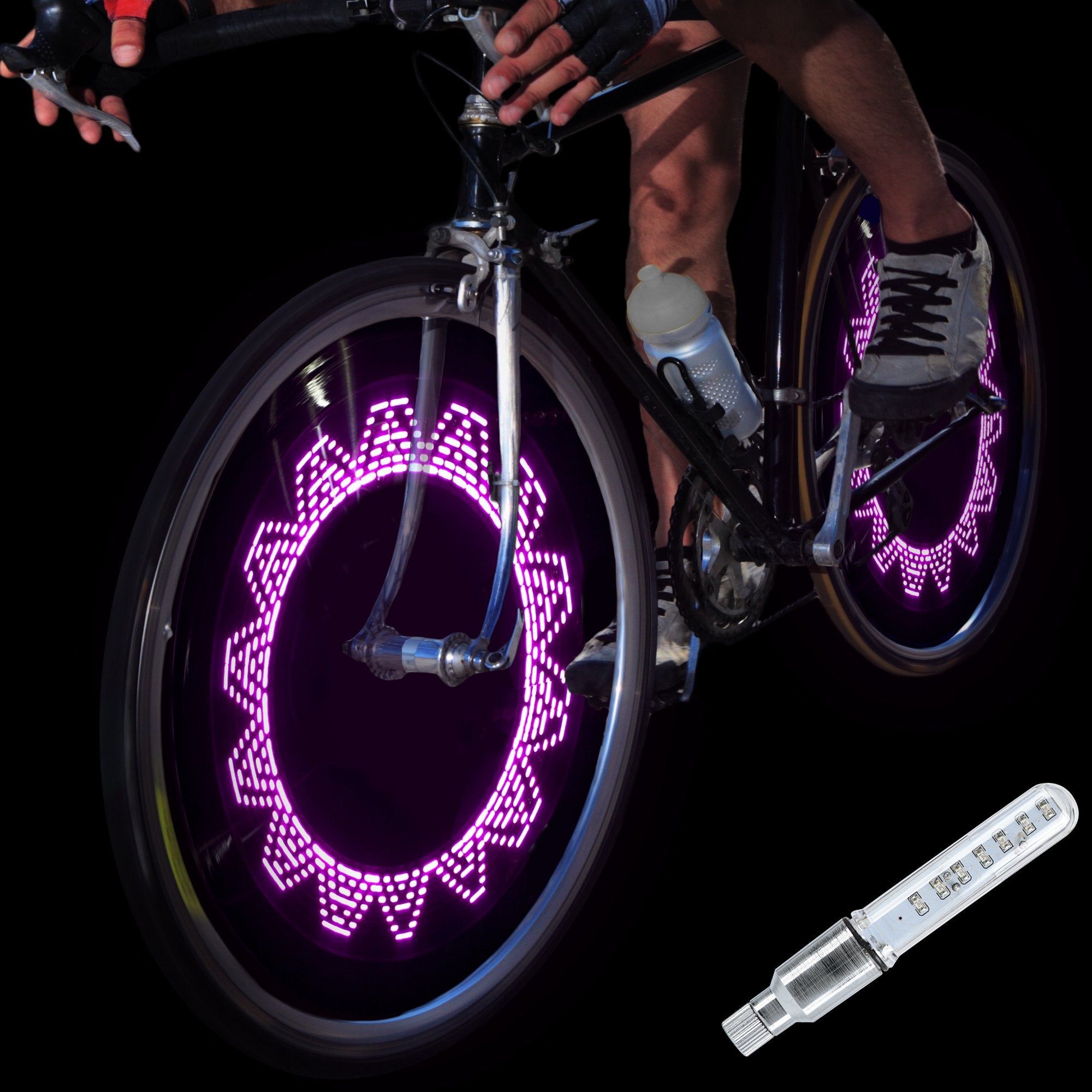 DAWAY A08 Bike Tire Valve Stem Light - LED Waterproof Bicycle Wheel Lights, Fun Mini Bycicle Accessory, for Burning Man, Christm