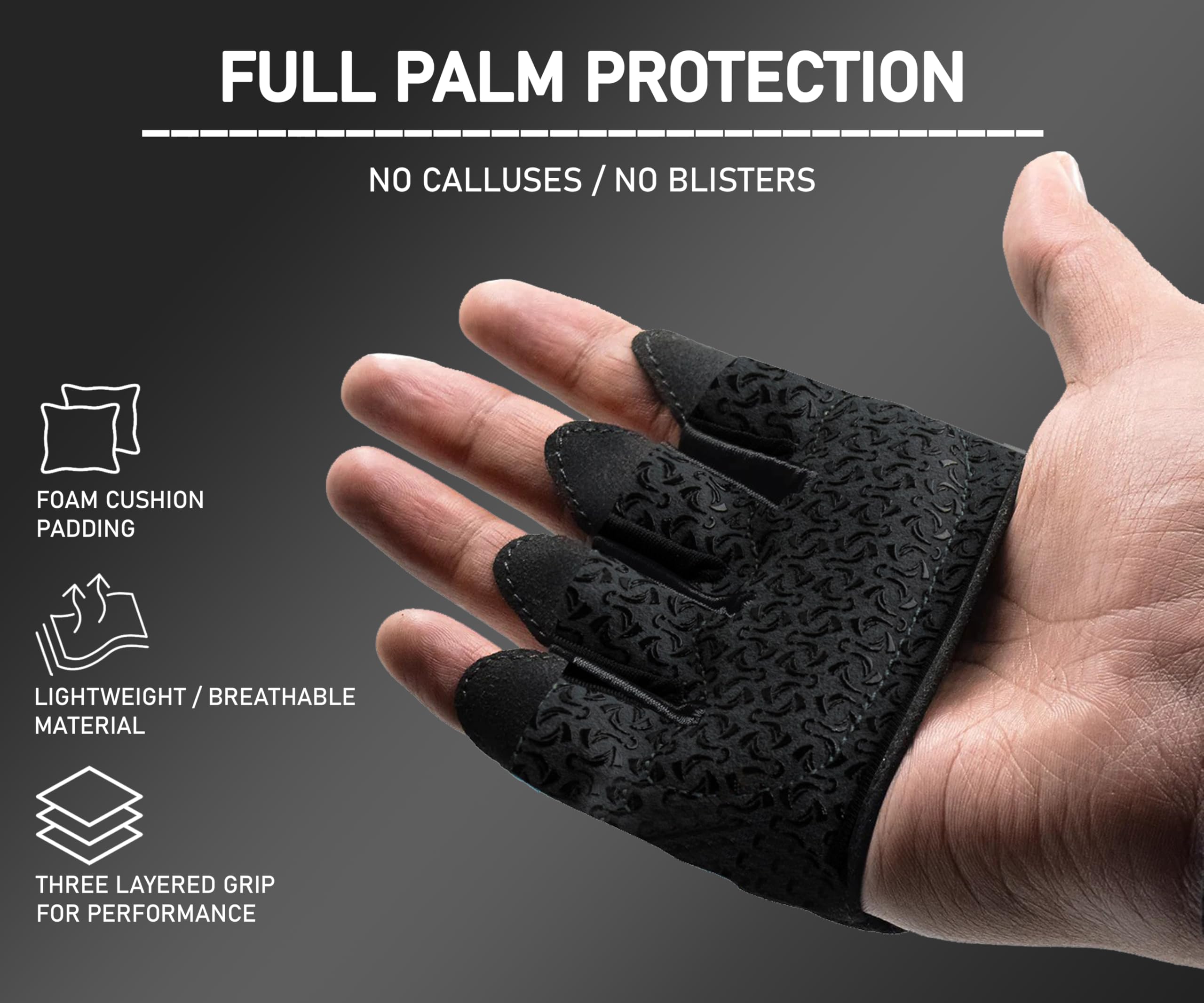 Fitness Force Workout Gloves For Men & Women Partial Weight Lifting Gloves Non-Slip Gym Gloves Lifting Grip Calluses Guard Finge