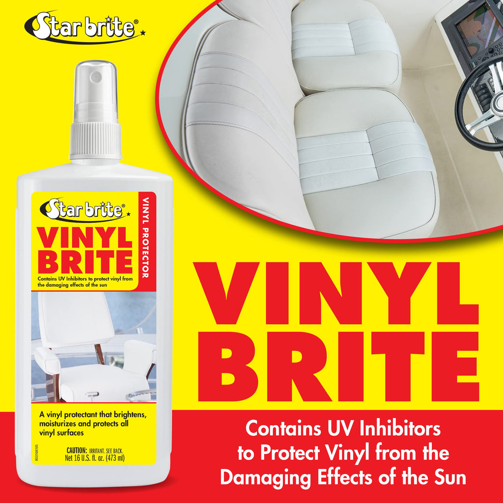 Star Brite Vinyl Brite Protectant - Marine Grade Uv Protection, Restores Shine & Flexibility For Vinyl, Rubber, Plastic, Fibergl