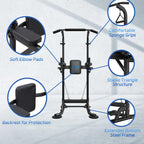Leasbar Power Tower, Stand Workout Station 330 Lbs Capacity, Adjustable Dip & Pull Up Bar Station, Multi-Function Strength Train