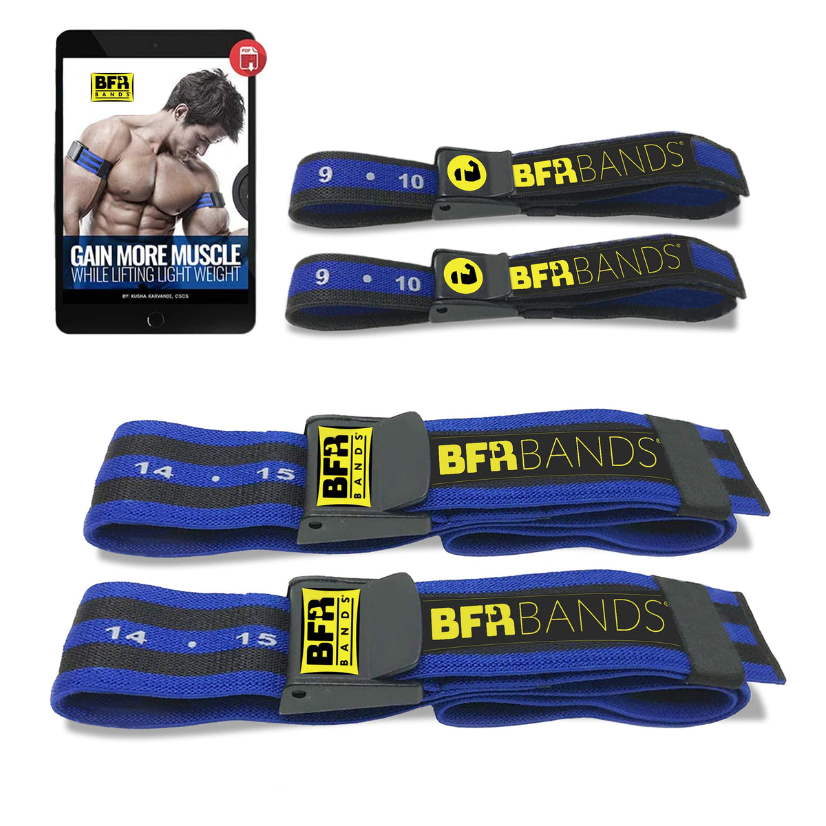 BFR BANDS PRO 4Pack Bundle Blood Flow Restriction Bands for Arms and Legs  Occlusion Training Bands Help You Gain Muscle Witho