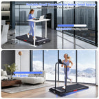 Electric Treadmills for Home with Incline, Walking Pad Treadmill with Handle Bar, 0.6-7.6MPH Portable Small Treadmills with Hand