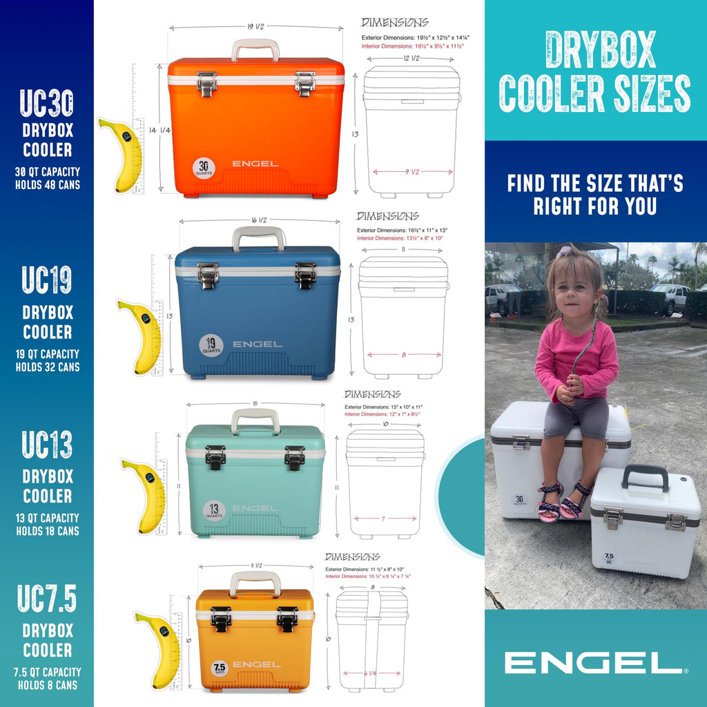 ENGEL UC13 13qt Leak-Proof, Air Tight, Drybox Cooler and Small Hard Shell Lunchbox for Men and Women in Fighting Lady Yellow