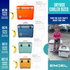 ENGEL UC13 13qt Leak-Proof, Air Tight, Drybox Cooler and Small Hard Shell Lunchbox for Men and Women in Fighting Lady Yellow