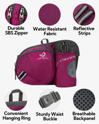 Waterfly Hiking Waist Bag Fanny Pack With Water Bottle Holder For Men Women Running & Dog Walking Fit All Phones (Bottle Not Inc