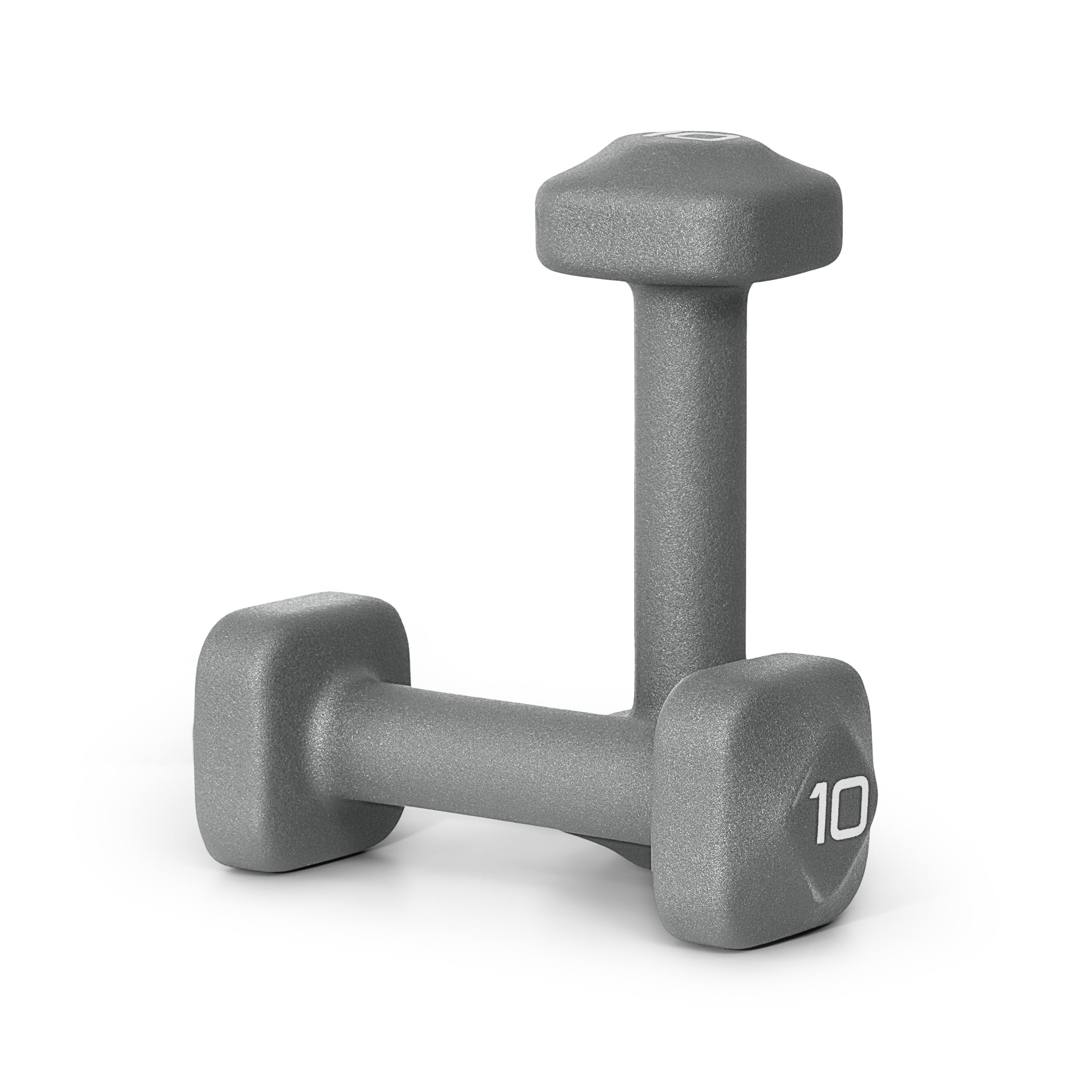 Tone Fitness 10 lb Neoprene Dumbbell Pair for Home Workouts - Non-Slip Design - Gray