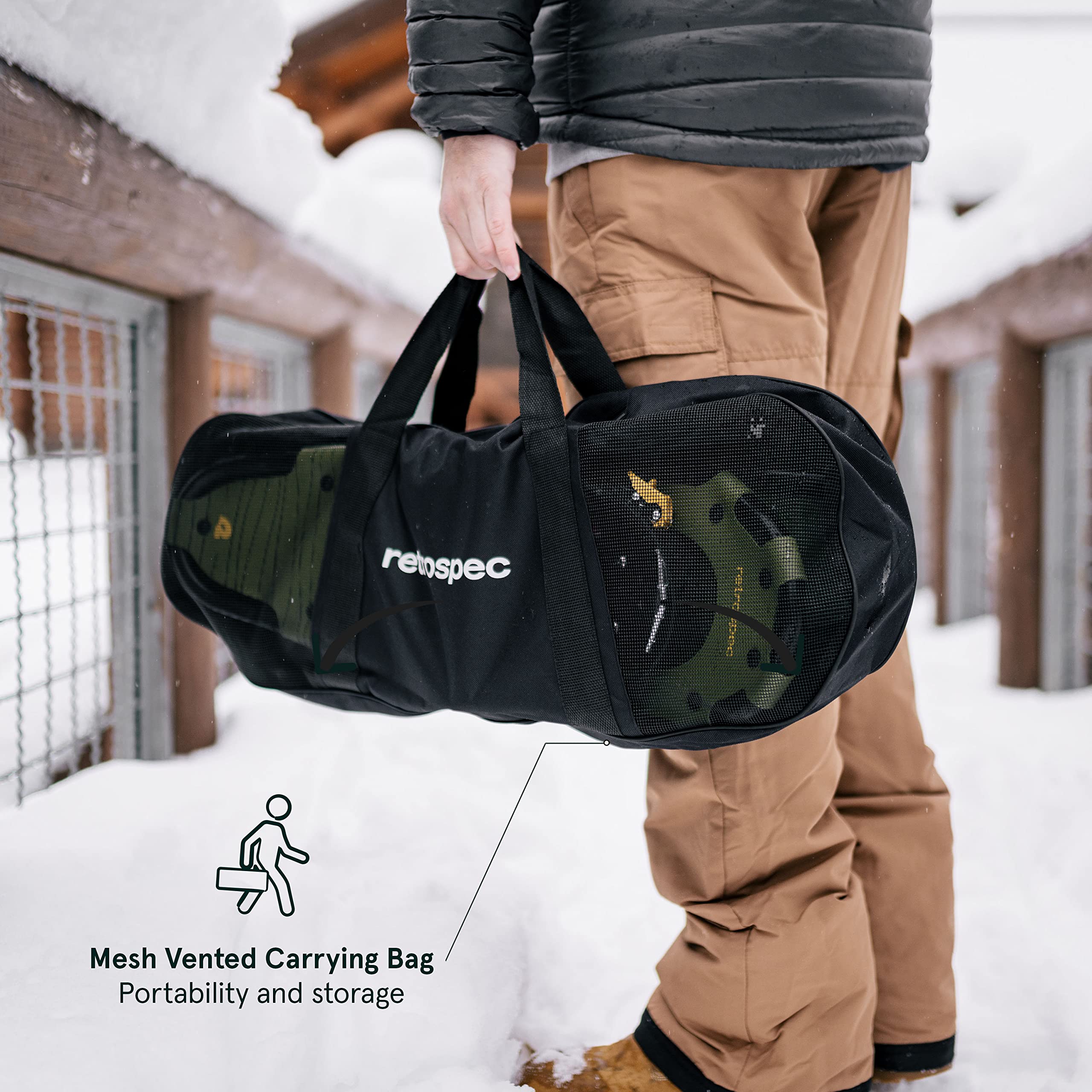 Retrospec Drifter Snowshoes for Women & Men - Lightweight Aluminum Frame Snow Shoes with Double Ratchet Binding System, Heel Lif