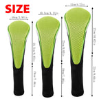 Andux 3Pcs/Set Golf 460Cc Driver Wood Club Head Covers Long Neck With Interchangeable No. Tags Green