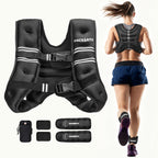 PACEARTH Weighted Vest,6lb/8lb/10lb/12lb/16lb/20lb/25lb/30lb Weight Vest with Reflective Stripe, Body Weight Vests for Women, Me