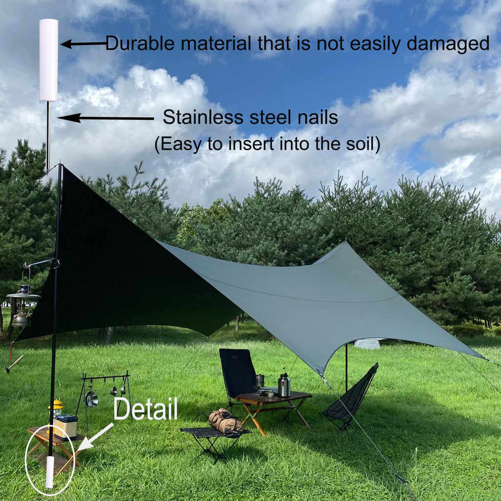 Tent Poles Holders,Sturdy Pole Anchor With Spike For Sunshade, Flag,Perfect For Camping Fly Tarps Rods,Trekking Poles (Set A)