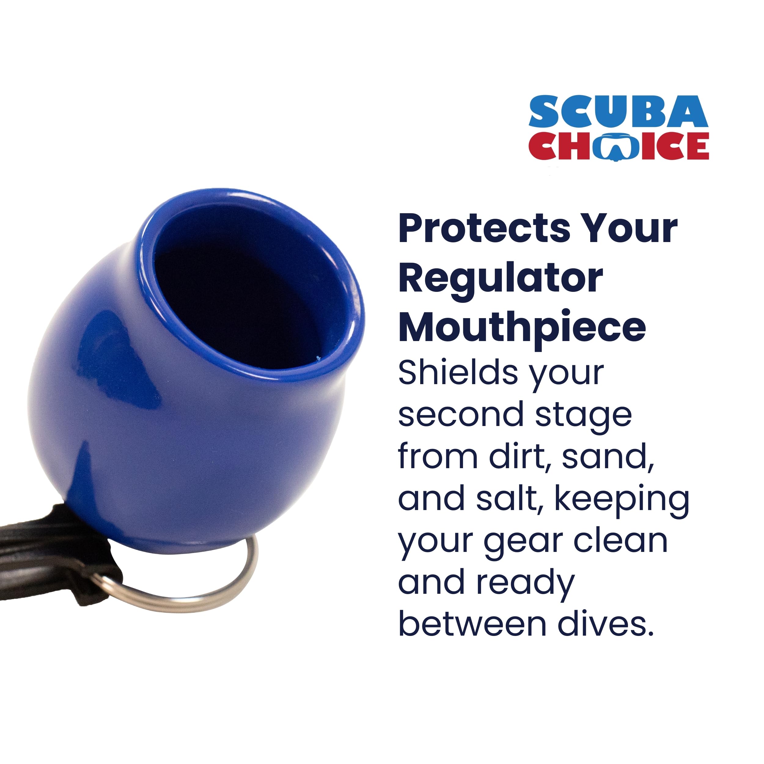 Scuba Choice Scuba Diving Skum-Ball Regulator Mouthpiece Cover With Clip, Blue