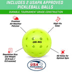 Gosports Gs1 Pickleball Paddles Set Of 2 With 2 Pickleballs - Usapa Approved Fiberglass Pickleball Paddles, Black