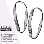 Aum Active Set Of 2 O-Slings - Accessories For Aerial Yoga Hammock, Antigravity Inversion Pilates Silks, Sensory Swing.